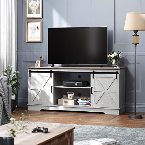 Buy YITAHOME Farmhouse TV Stand for 65/60/ 55 Inch TV, Rustic Modern