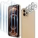 LK 6 Pièces Verre Trempé Compatible avec iPhone 12 Pro (6.1 Pouce),Contenir 3 Pièces Protection écran et 3 Pièces Caméra Arrière Protecteur,Double Protection,vitre Protection