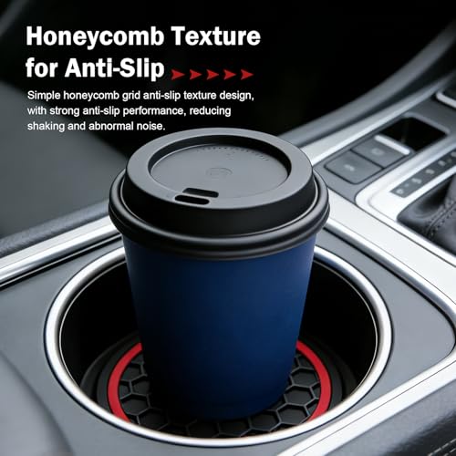 4PCS Portavasos para Auto Antideslizante 2.75" Rojo miniatura 7