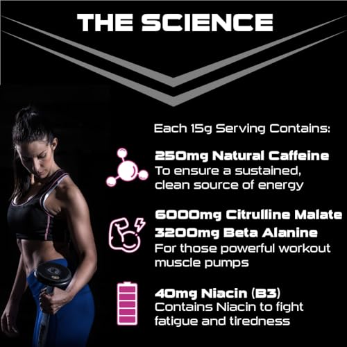 SCI-MX - X-PLODE Pre-Workout - 300g - Tropical Flavour - 250mg Caffeine, 6g Citrulline Malate, 3.2g Beta Alanine / serving - Suitable for Vegetarians + Vegans - Image 4