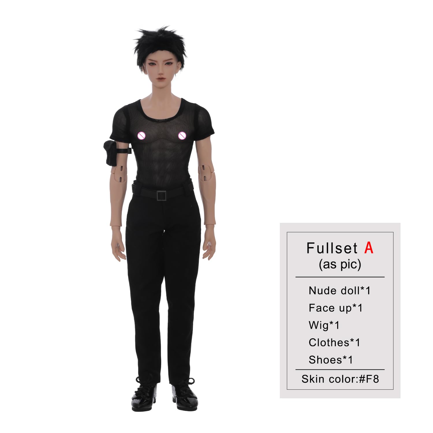 Oueneifs 1/4 Hamalbjd Bjd Puppe Muskel Männer Punk Biker Stil 8er-Pack Bauchmuskeln lange Beine Harz Spielzeug für 15+ Jahre alt
