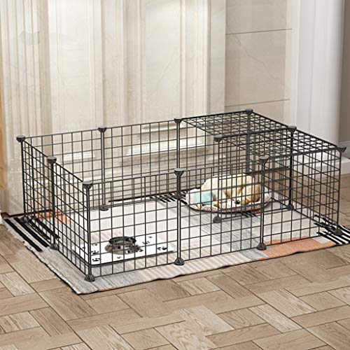 Pet Playpen, Panzisun Pet Fence Animal Dog Cage Puppy Exercise Barrier Cat Kennel Heavy Duty Foldable Metal Crate Ndoor Outdoor 13.8''x13.8''