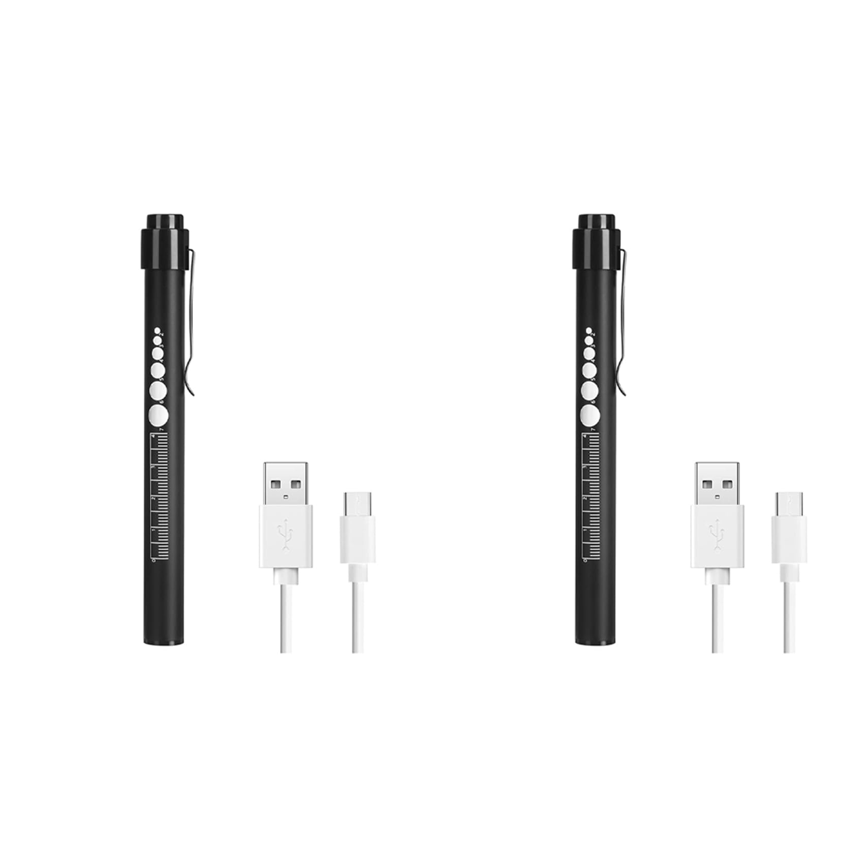 Jnchdghwa 2X Rechargeable Pen Light with Pupil Gauge LED Penlights,USB Rechargeable Penlight Gifts for Nurses Nursing Student