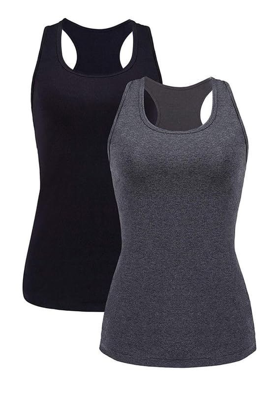 beautyin Women Basic Racerback Tank Top Shelf Bra...