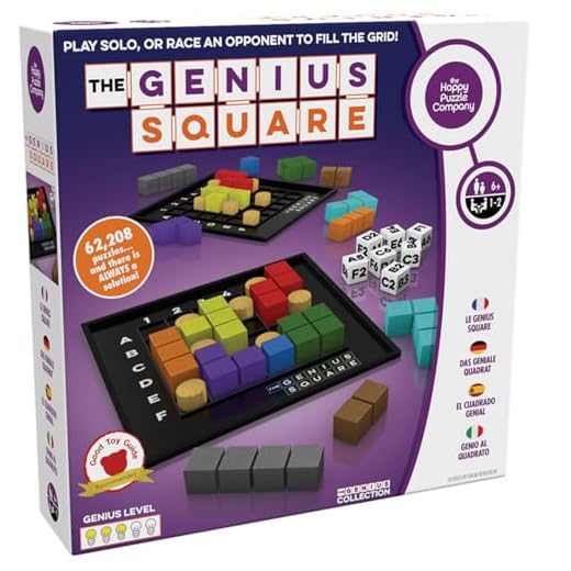 The Genius Square – Game of the Year Award Winner! 60000+ Solutions STEM Puzzle Game! Roll the Dice & Race Your Opponent to Fill The Grid by Using Different Shapes! Promotes Problem Solving Training
