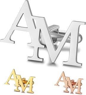 Personalized Cufflinks for Men Customized Engraved Men's Initials Name Monogram Tuxedo CuffLinks Gift for Wedding Anniversary Date Business Party