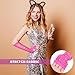 Aysatogc Fishnet Gloves Fingerless, Long Rhinestone Fish Net Arm Sleeve Sparkly Glitter Fashion Neon Fingerless Fishnet Gloves Emo Goth Punk 80s Party Cosplay Halloween Costume Accessories (Rose)