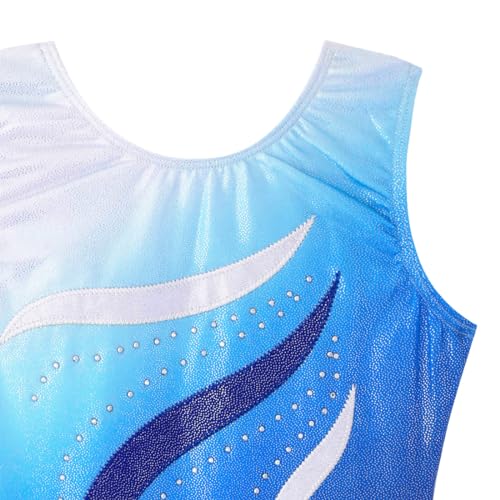 Image of HOZIY Leotards for Girls Gymnastics Kids Children Biketard Snowflake Ribbon Blue Purple Hot Pink Sparkle