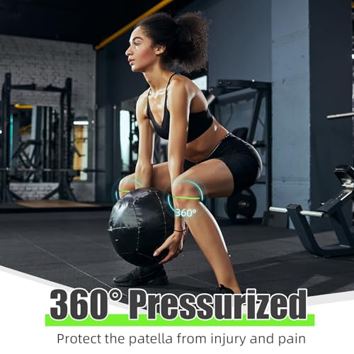 Image of Foilswirl Silicone Patella Knee Band for Basketball Patella Tendon Support Knee Pain Running Tendon Brace Support Strap(2,Fluorescent Green,M)
