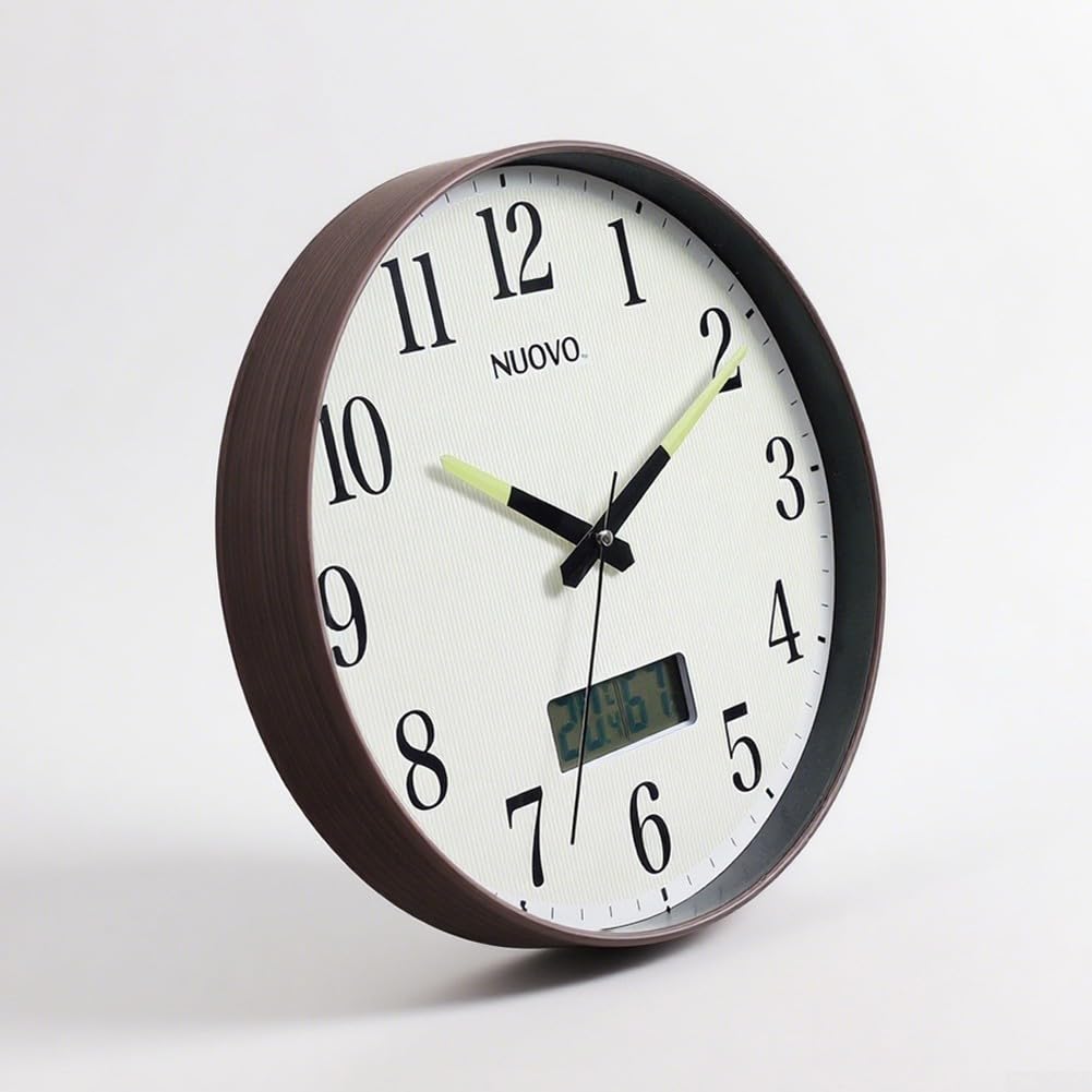 Reloj de pared de plástico digital de 12 pulgadas con humedad