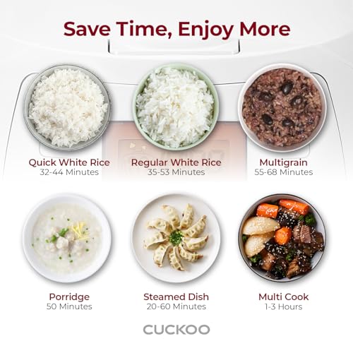 CUCKOO Micom Rice Cooker 6 Cup Uncooked / 12 Cup Cooked, Korean Fuzzy Logic Rice Cooker with Delay Timer & Keep Warm Setting, Versatile Food Steamer with Non-Stick Inner Pot, White (CR-0633F) - Image 6