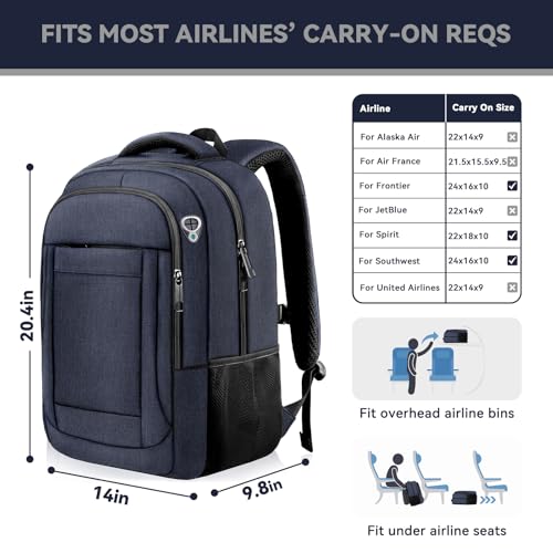 Image of AREYTECO Laptop Backpack,18.4 Inch Extra Large Travel Backpack Airline Approved, Business Anti Theft Sturdy Work Computer College High School Backpack Bag Fits 18 Inch Notebook for Men Women, Blue