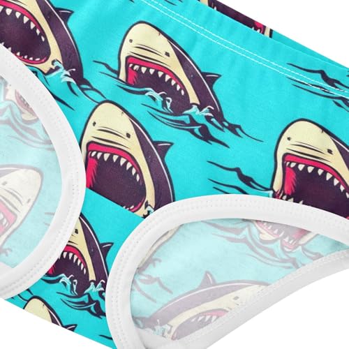 Cotton Girls Underwear Toddler Cute Cartoon Sharks Blue Cute Panties Girl Florals Undies Kids Briefs 2t4