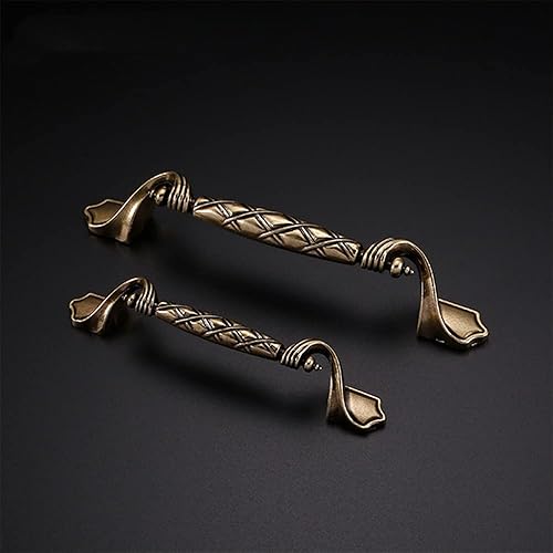 Miniatura 5 de Tiradores de bronce de 2 tamaños para cajones de gabinete de 3.75 pulgadas, tirador de lazo de estilo europeo, accesorios de gabinete de aleación de