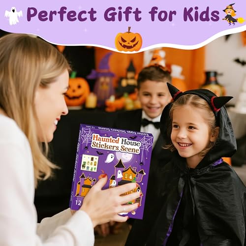 CY2SIDE Halloween Haunted House Scene Sticker - 12 Set Halloween Ghost Sticker for School Rewards, Haunted House Scene for Classroom Activities - image 6