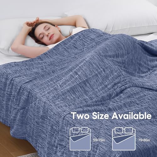 Image of Elegear Cooling Comforter Queen Absorbs Body Heat to Keep Cool, Cooling Blanket for Hot Sleepers Japanese Arc-Chill 3.0 Cool Tech Fabric Summer Comforter Hypo-Allergenic Cooling Quilt-Blue, 200x220cm
