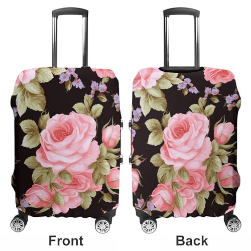 Pink Rose Printed Luggage Cover Protector, Fits 18-32 Inch Luggage3