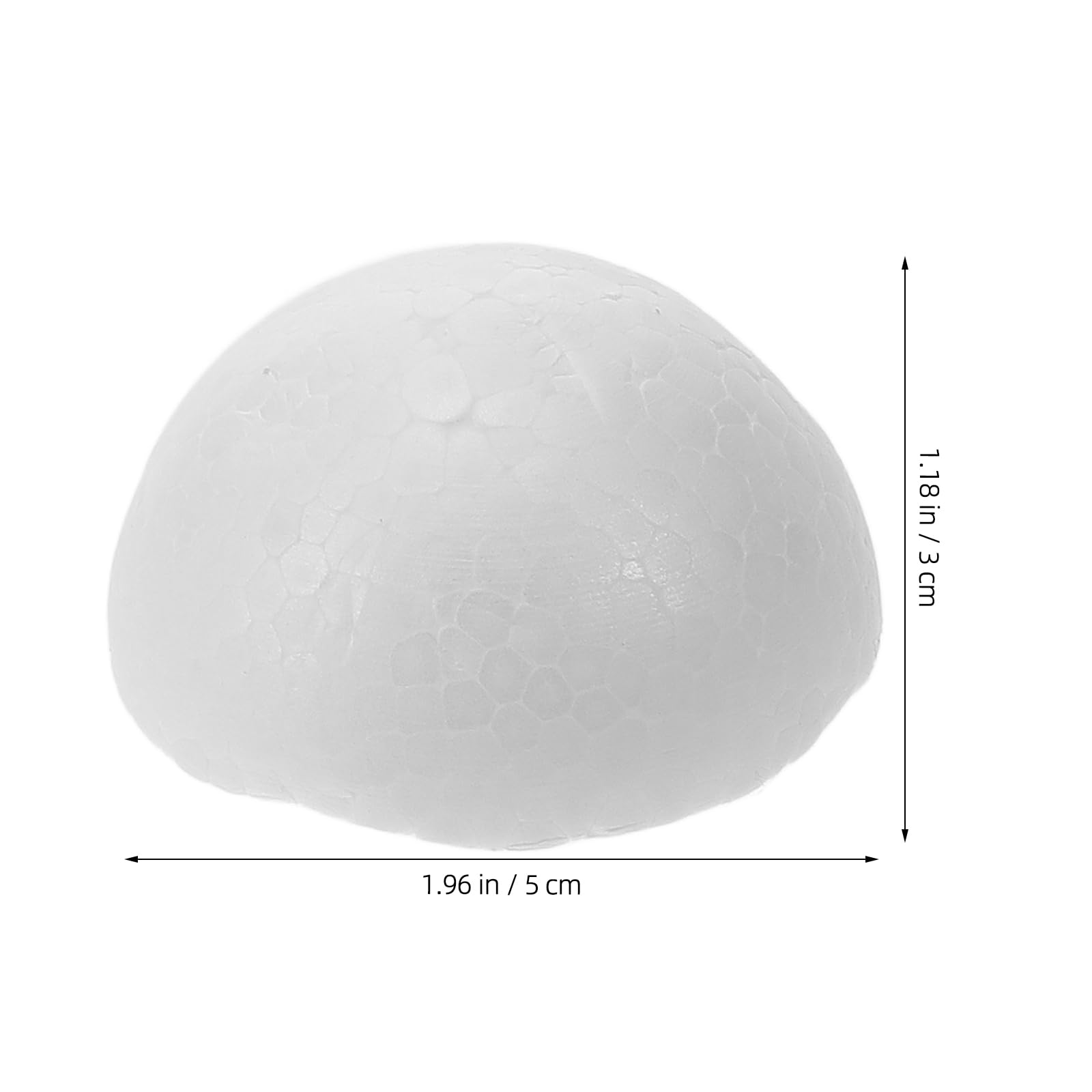 2 Inch Foam Balls for Crafts: 10 Pieces Half Foam Polystyrene Balls, Half Round Foam Balls for DIY Home Craft Project Modeling Holiday Decoration