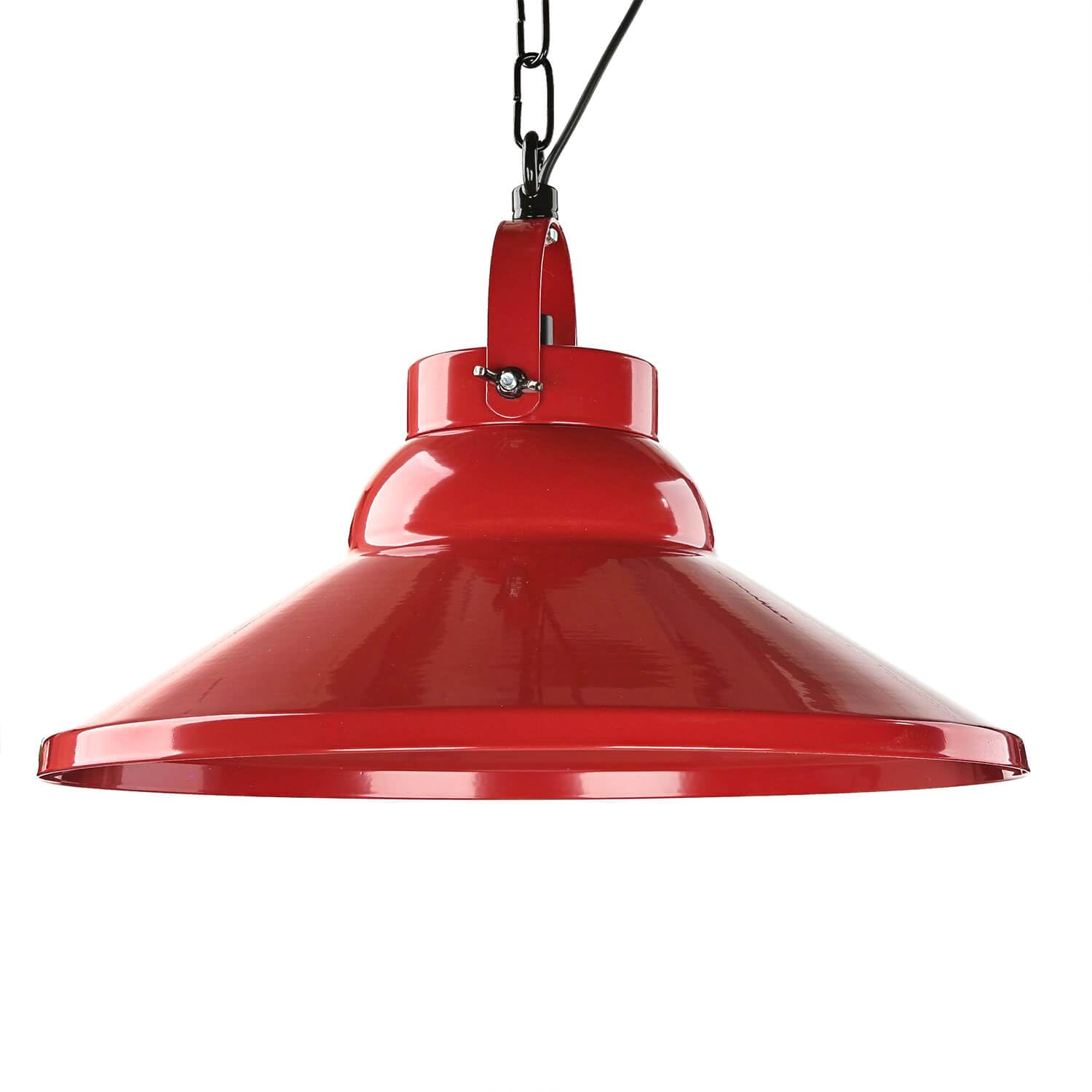 Licht-Erlebnisse Hängelampe Metall Rot Schwarz Küche Wohnzimmer Ø31 cm E27 max. 60 Watt knallig Modern Industrial Esstisch Pendelleuchte IRON