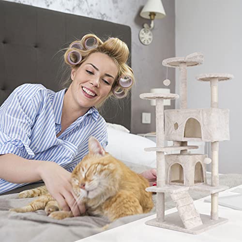 Árbol para gatos multi-nivel de 70 pulgadas con poste rascador miniatura 2