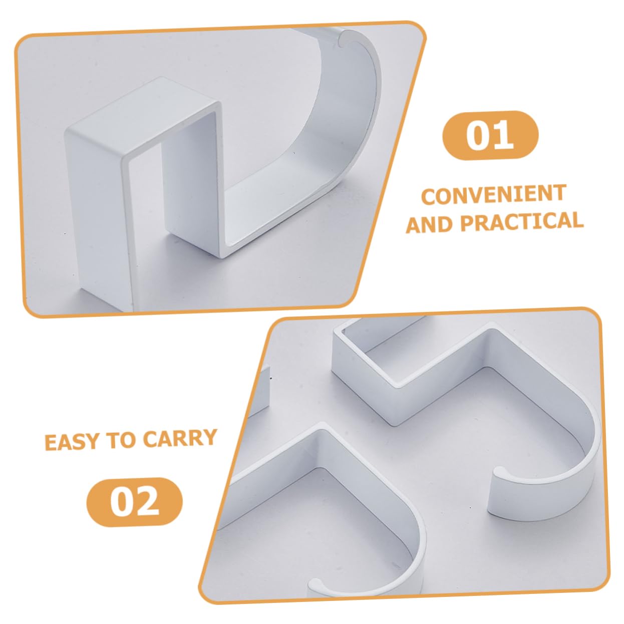 FONDOTIN Aluminum Alloy Desk Hook Schoolbag Holder Purse Storage Hook Table Bag Holder White