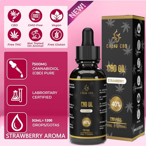 CALIU CBD | Huile de CBD Bio 40% (12000mg) | 30ml - 1200 Gouttes | Arôme Fraise | Huile de Chanvre Premium | 0% THC | Fabriqué dans l’UE | Bien-être & Sommeil | cdb Hemp Oil. – Image 4