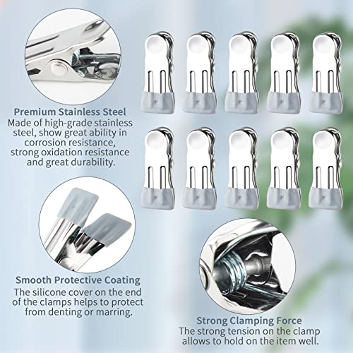 TamBee Clothes Pegs For Washing Line Stainless Steel Clothes Metal Pegs Clips Laundry Pins Clips Strong Metal Storm Jeans Socks Towel Photos - Image 3