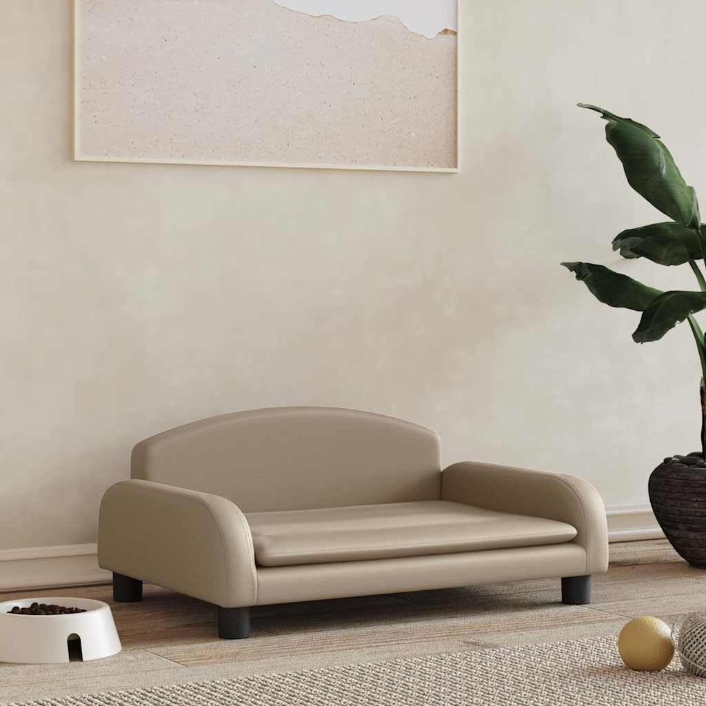vidaXL Lettino per Cani Cappuccino 70x45x30 cm in Similpelle, Letto per Cani, Divano per Cani, divanetto per Cani, Letti per Cani