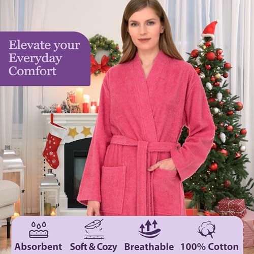 Image of TowelSelections Womens Robe 100% Cotton Terry Cloth Shower Robes for Women Soft Kimono Towel Bathrobe for Women