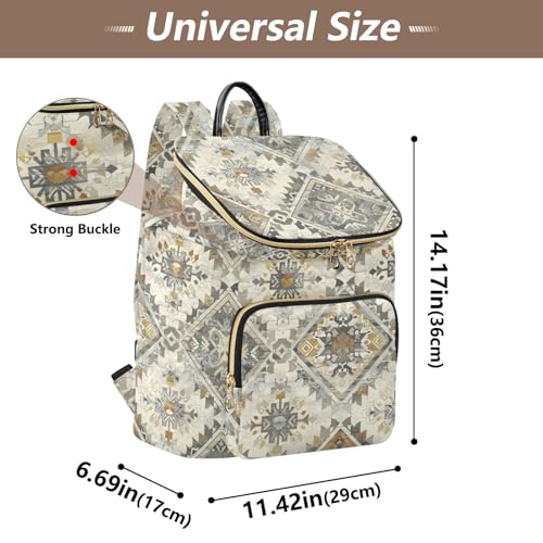KLL Classical Boho Brown Backpack for Women Stylish Multipurpose College Bookbag Daypack for Shopping Sports Travel3