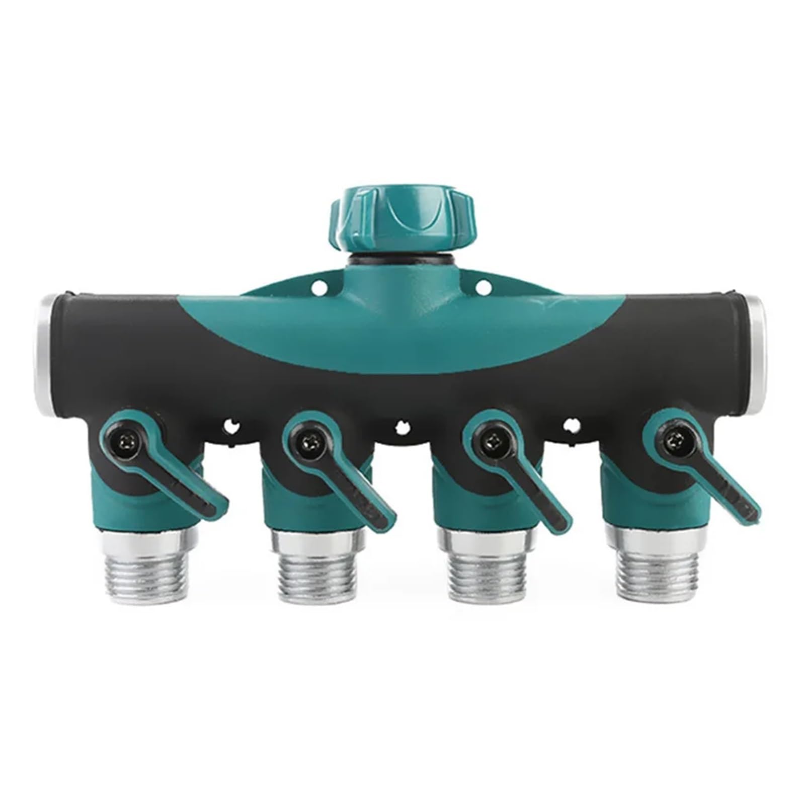 Grifo resistente del divisor de la manguera jardín 1-2-4 vías, adaptador al aire libre compatible con el agua, espita(4 Way USA)