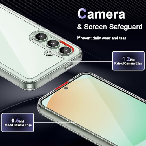 Image of Case for Samsung Galaxy S24 FE 5G, Military Grade Drop Protection Phone Case, Yellowing Resistant, Anti-Scratch Hard PC Back, Shockproof Hard Ultra-Thin Protective Cover, Clear