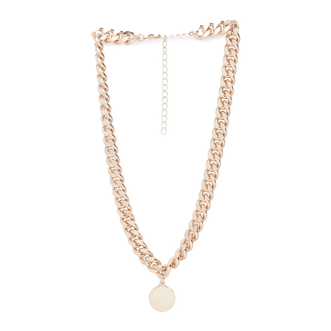 Lilly & Sparkle Alloy Gold Toned Chain Choker Necklace with Round Disc for Women (B09DT97LYZ) Amazon Price History, Amazon Price Tracker