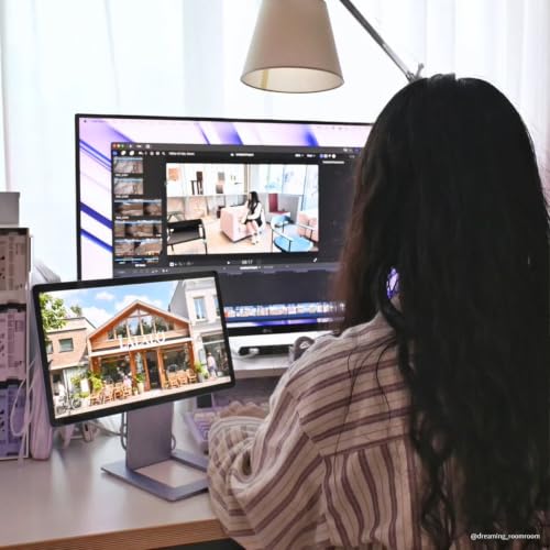 Image of SOTSU FlipAction Touch 14 inch Premium Portable Monitor SFA14TCMG | FHD IPS Pivoting Dual Laptop Screen | Touchscreen for Cellphone, Gaming, and Travel | PC, Chrome, Android (Lilac Luxe Touch)
