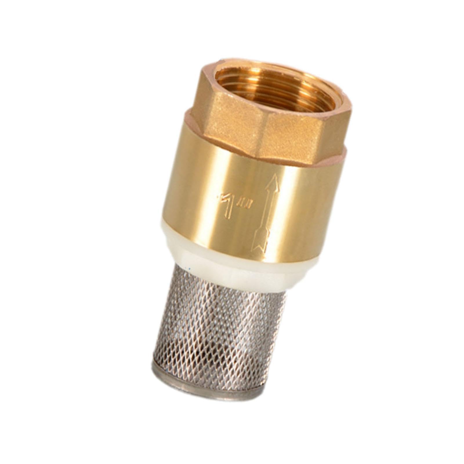 PIXZCSA Effective Backflow Prevention Brass Foot Valve Ensures Water Direction Reliable Performance Suitable for Various Systems Check Valve Maintains Pump, Golden, DN25 with Mesh