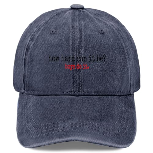 Made in Us How Hard Can It Be Boys Do It Hat for Men Cool Washed Distressed