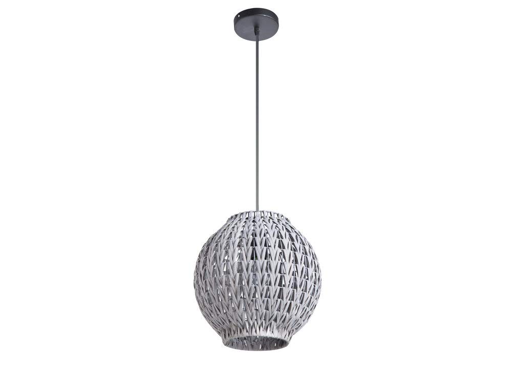 Lámpara colgante de ratán gris de 31cm Lussiol Tahía, iluminación de techo