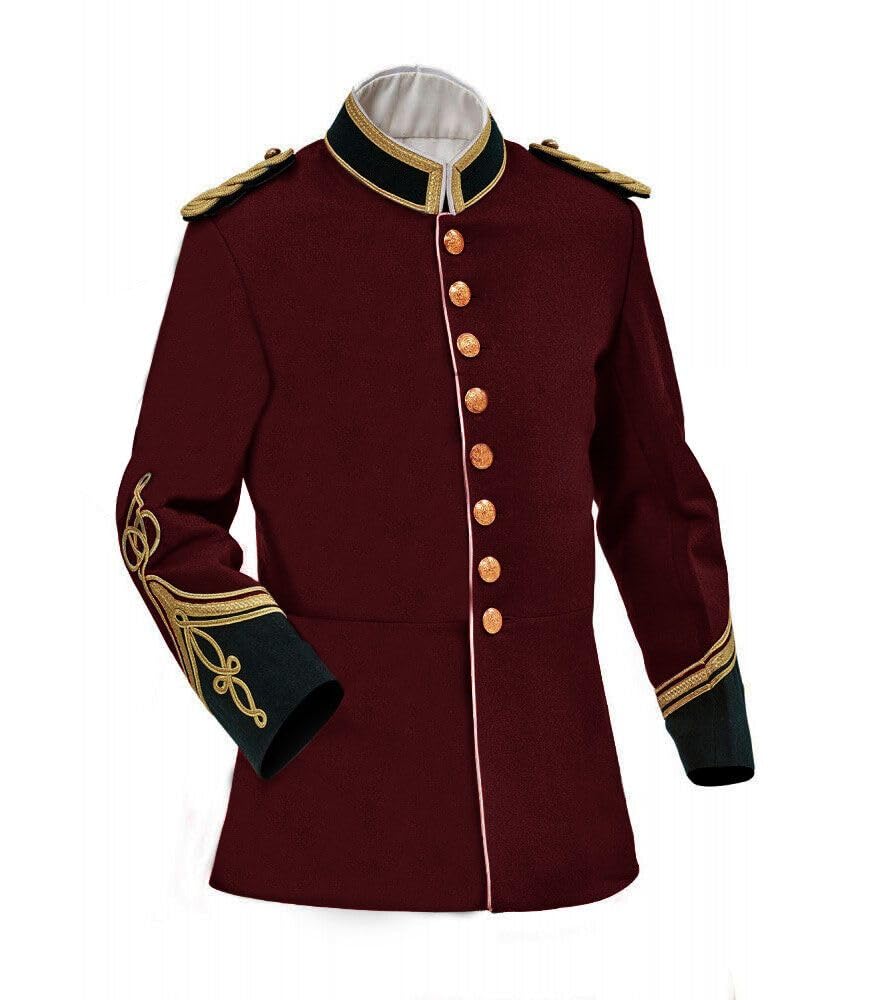 Bingo Sale Timeless Elegance Anglo-Zulu War Inspired Wedding Attire Featuring British Officers' Uniform (UK, Numeric, 36, Regular, Regular, Maroon)