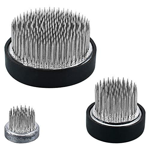 Wandic 3Pcs Flower Frog, Round Flower Holders Flower Arranging Bases Floral Pin Frog With Stainless Steel Needle For Floral Arrangement Art Home Office Decoration #TOP20