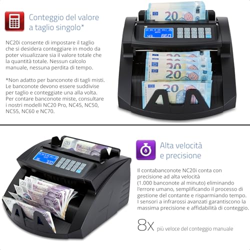 Zzap Nc20I Contabanconote E Verificatore Di Banconote False - Rilevamento Di Banconote False A 5 Livelli E Molto Altro! - 4