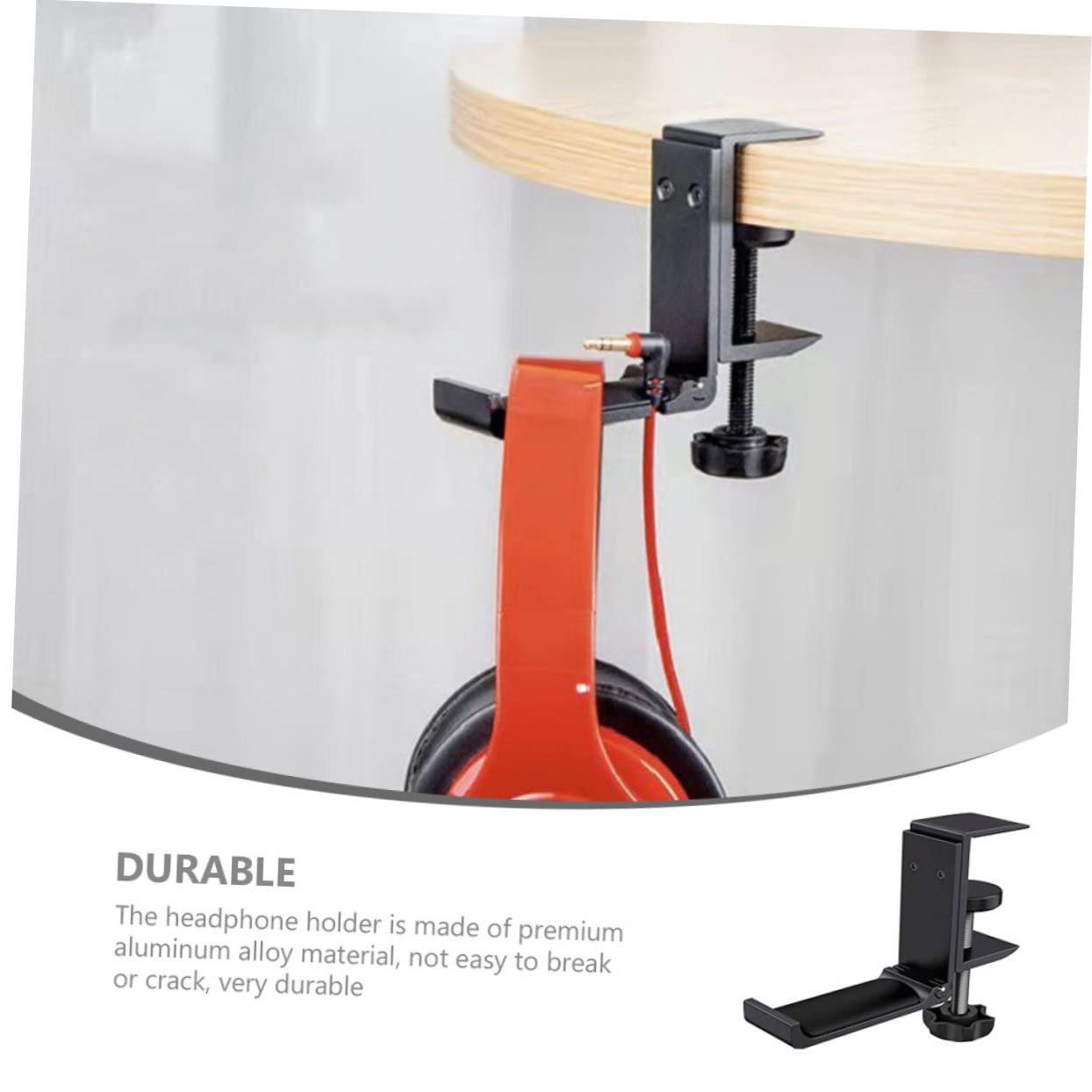 Soporte para Auriculares de Escritorio Plegable Negro de Aleación