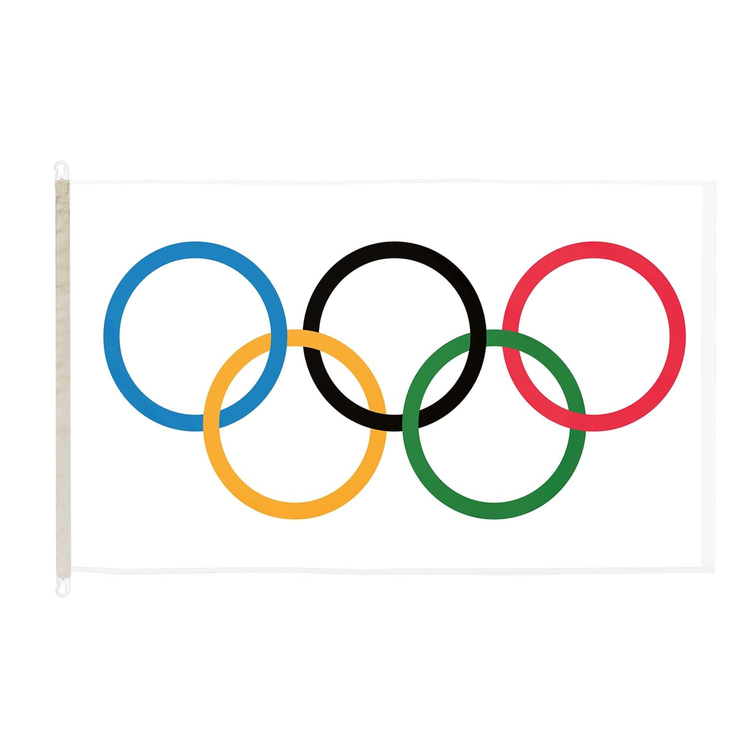Olympische Flaggen, 152 x 91 cm, mit Clips/Haken, Premium-Qualität, 12,7 x 91,4 cm
