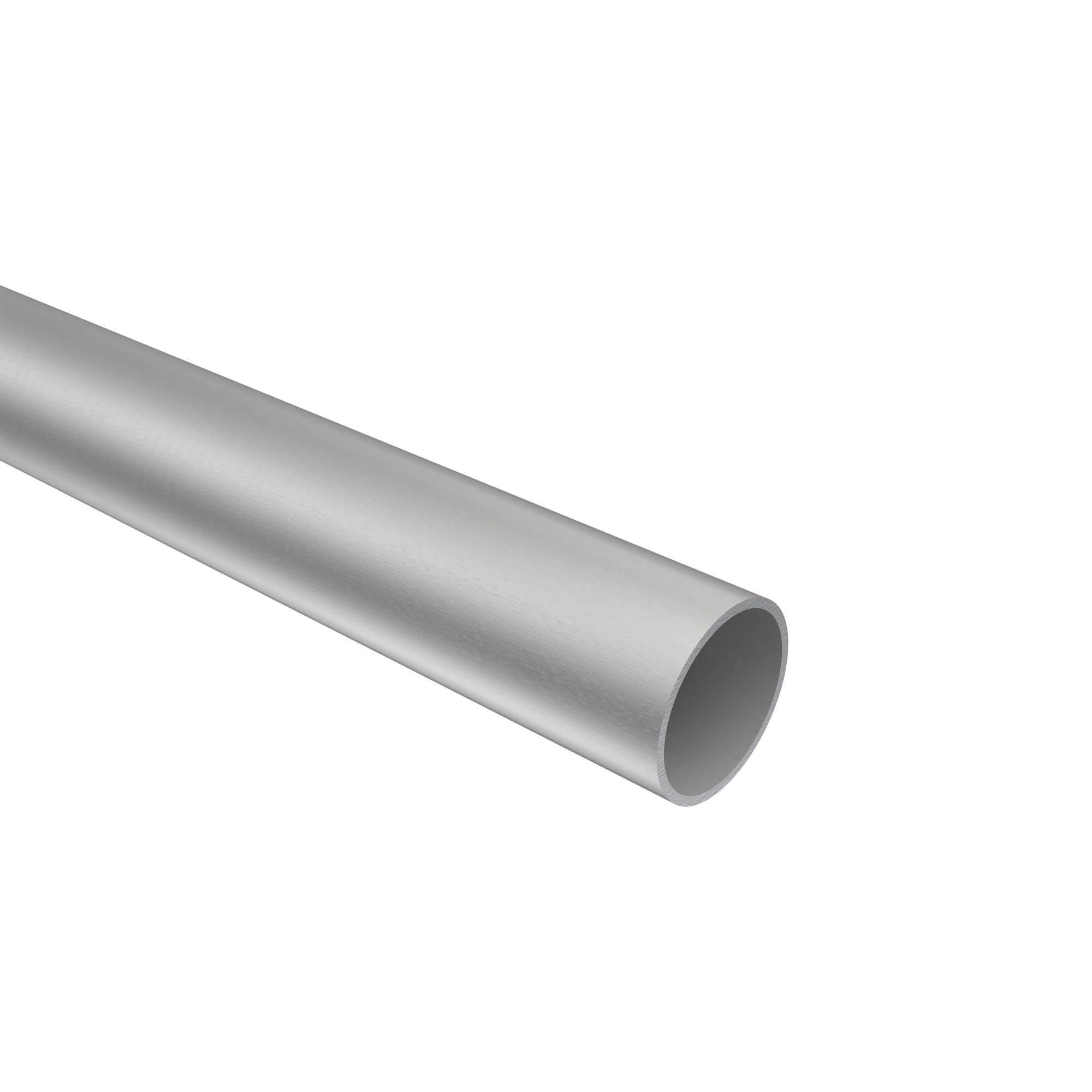 INTERDECO Gardinenstange 20 mm 1-läufig Silbergrau/Edelstahl-Optik 120 cm | aus Metall, für Deckenmontage, Endstück Santo (Kappe), ohne Ringe, kürzbar, Traglast bis 6 kg, Modern