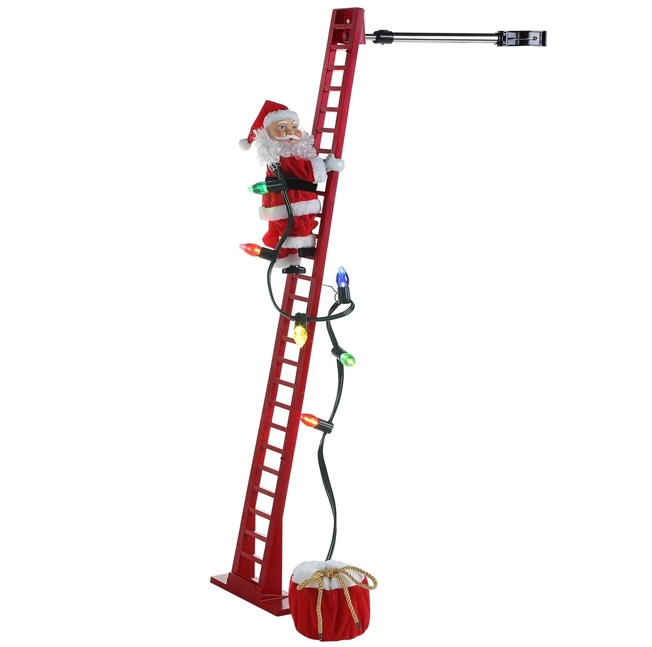 Mr. Christmas Super Climber Musical Animated Indoor, Plastic, Christmas Decoration, 42 Inches, White Santa