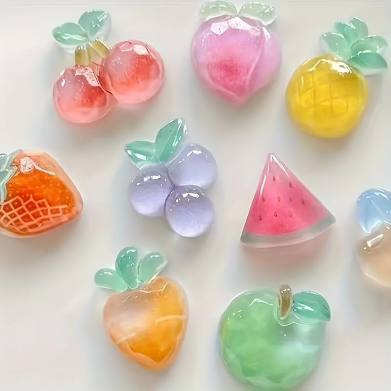 Set 10 imanes de frutas Boho Chic para refrigerador