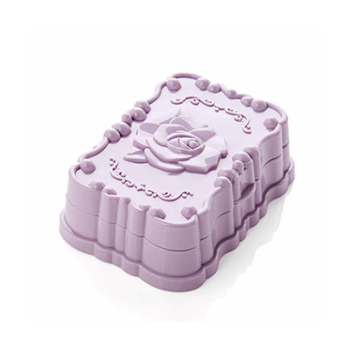 Soap Dish， Simple with lid Soap Dish with Drainage Soap Container Plastic Soap Case Box Saver Countertop Soap Dish Holder Portable Soap Box Easy to wash(Purple)