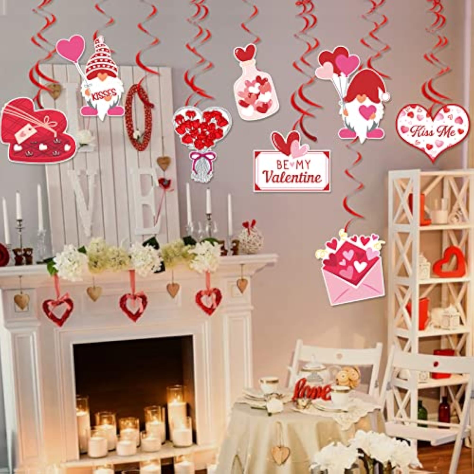 Valentines Hanging Swirl Decorations for Home