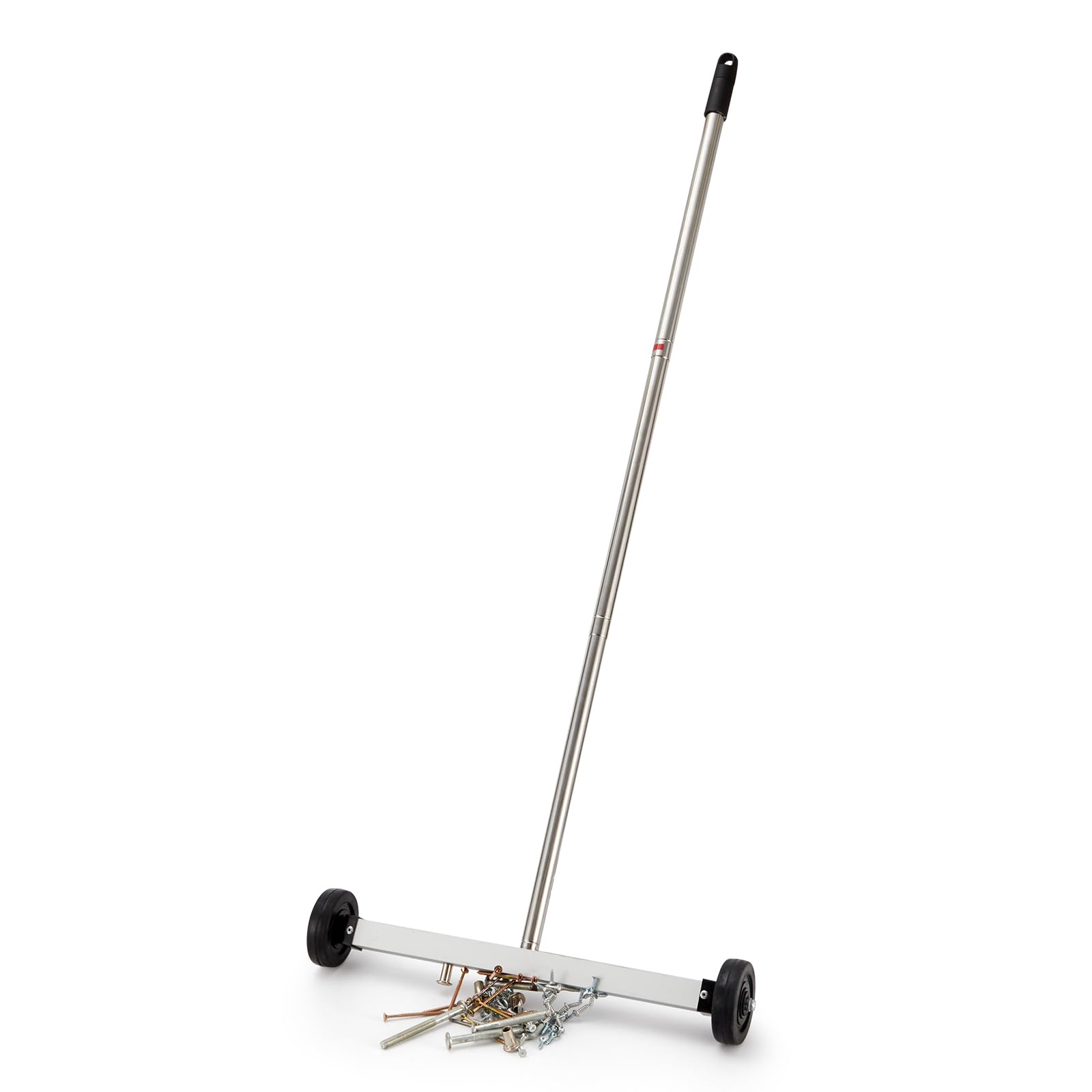 HARDK Magnet Pickup Sweeper Tools - 17 inch - Magnetic Pick Up Sweeper -10 Lbs - Yard Magnet with Telescoping Holder and Wheels to Pick Up Nails, Magnetic Sweeper for Construction,Lawn,Roofing