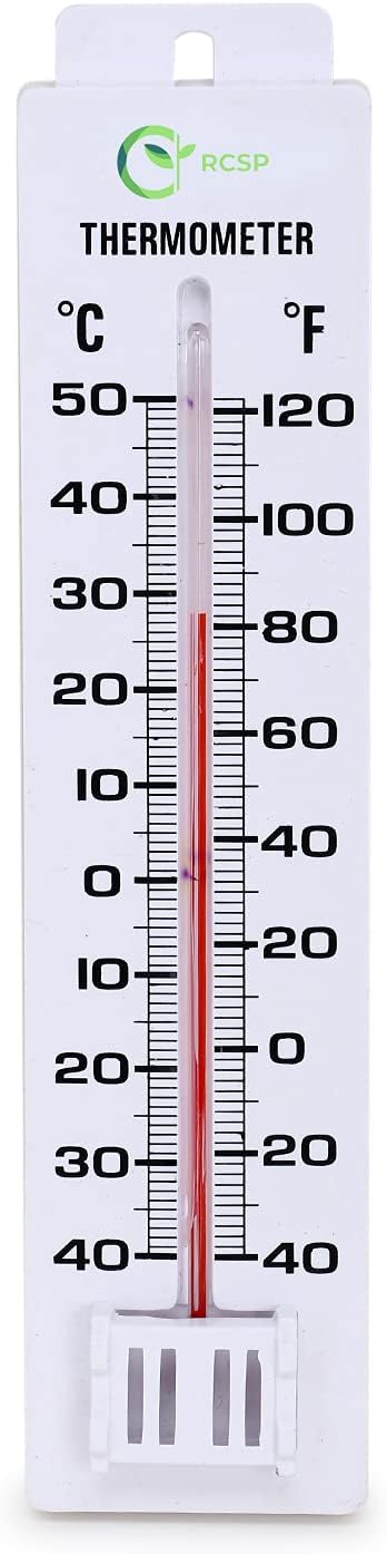 RCSP Room Thermometer Wall Hanging Indoor & Outdoor Temperature Measuring with C & F Scale Easy Operation Durable High Accuracy