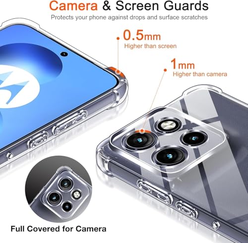 Image of Lustree Back Cover Transparent Case Compatible with Motorola Edge 70 Back Cover | Shockproof Bumper Side Protection | Anti-Scratch Flexible TPU